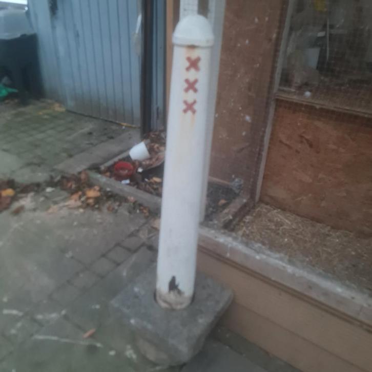 Origineel Amsterdams Paaltje, Tuin en Terras, Tuinpoorten, Gebruikt, Draaipoort, Hout, 150 tot 200 cm, Ophalen