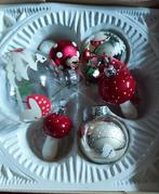Oude kerstballen met paddenstoelen, Diversen, Kerst, Ophalen of Verzenden, Gebruikt
