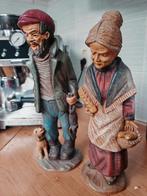 Beeld man met hond en vrouw met stokbrood, Ophalen of Verzenden, Mens