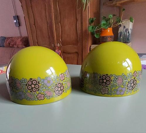 Vintage lamp hanglamp emaile Fog&Murop deens, Huis en Inrichting, Lampen | Lampenkappen, Zo goed als nieuw, Rond, Groen, Ophalen of Verzenden