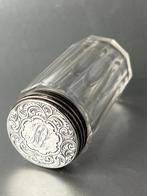 Glazen fles met zilveren dop, Ophalen of Verzenden, Zilver