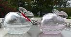 Glazen Haasje 1 Puddingvorm en 2 x Sieraden met Deksel, Glas of Glazen, Nieuw, Ophalen of Verzenden, Glas