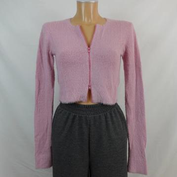 Weekday Sommer Y2K Fluffy Cropped Cardigan Roze Maat S beschikbaar voor biedingen