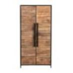 Opbergkast 2 deurs 100X40X200 mango deuren legplank actie