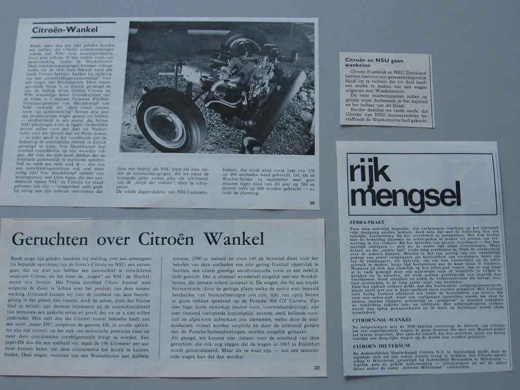 CITR 176 CITROËN WANKEL en BIRO knipseldossier, Ophalen of Verzenden, Zo goed als nieuw, Citroën