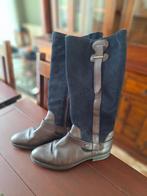 Tommy Hilfiger blauwe suède bruin leer laarzen 42, Hoge laarzen, Gedragen, Tommy Hilfiger, Verzenden