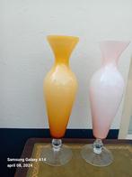 Vintage 2 Murano ? opaline glazen Vazen h 37 cm gaaf., Ophalen of Verzenden