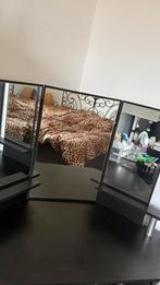 Zwarte hoek kaptafel met spiegels, Huis en Inrichting, Tafels | Kaptafels, Ophalen, 100 tot 150 cm, 100 tot 150 cm, Zo goed als nieuw