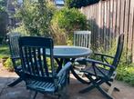 Tuinset donkergroen kunststof gratis, Ophalen, 4 zitplaatsen, Kunststof, Gebruikt