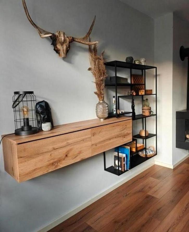 Industriëel wandmeubel / kast., Huis en Inrichting, Kasten | Wandmeubels, Zo goed als nieuw, Minder dan 150 cm, 25 tot 50 cm, Ophalen