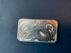 1 OZ rectangle dragon zilverbaartje, Ophalen of Verzenden, Zilver