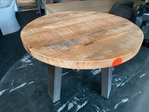 Bijzettafeltje 50cm magihout met stalen poten, Huis en Inrichting, Tafels | Bijzettafels, Nieuw, Rond, Minder dan 45 cm, Minder dan 55 cm