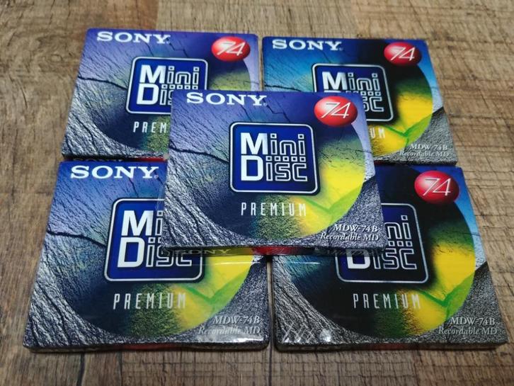 Minidisc's Sony Premium-74 (5 st. Nieuw), Audio, Tv en Foto, Walkmans, Discmans en Minidiscspelers, Minidisc-recorder, Ophalen of Verzenden