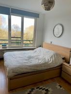 Bedframe Malm (Ikea) v. 2 bij 1,60 m+ 2bedbodems v. Leirsund, Ophalen, Verstelbaar, Wit, Tweepersoons