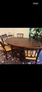 Antieke eettafel met stoelen, Huis en Inrichting, Complete eetkamers, Ophalen of Verzenden, Zo goed als nieuw, 4 tot 6 stoelen