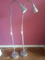 Vintage set Ikea Kvart zwanenhals vloerlampen, zilvergrijs, Huis en Inrichting, Lampen | Vloerlampen, Gebruikt, 100 tot 150 cm