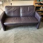 Leolux tweezitter leer en stoel leer aubergine, Huis en Inrichting, Ophalen, Gebruikt, Tweepersoons, Rechte bank