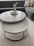 Richmond Salontafel Set - Marmer, Huis en Inrichting, Tafels | Salontafels, Rond, Zo goed als nieuw, Metaal, Minder dan 50 cm