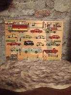 Daf Citroën fiat Cooper Mercedes renaultpuzzel jaren 60 hout, Antiek en Kunst, Antiek | Speelgoed, Ophalen of Verzenden