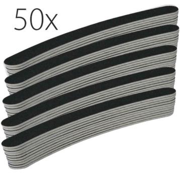 50x goedkope nagelvijlen #100/180, krom, boemerang, zwart beschikbaar voor biedingen