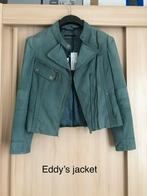 Nieuw stoere leren jas Eddy’s jacket petrol grijs Jack 36 s, Ophalen of Verzenden, Nieuw, Maat 36 (S), Groen
