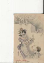 Schimmenspel Vrolijk Pasen met konijn op de muur 15 april 06, Verzenden, Voor 1920, Gelopen, Feest(dag)