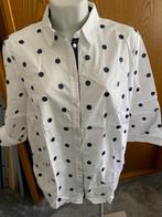 Gerry Weber, witte blouse met blauwe bollen maat 46, Wit, Maat 46/48 (XL) of groter, Ophalen of Verzenden, Zo goed als nieuw
