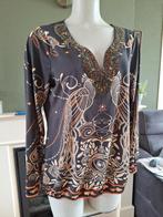 K-Design K Design grijs oranje top pauw L Gratis Verzenden, Kleding | Dames, Tops, K-design, Verzenden, Maat 42/44 (L), Zo goed als nieuw