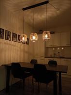 Rieten hanglamp met drie hangers, Huis en Inrichting, Ophalen, Zo goed als nieuw, Minder dan 50 cm