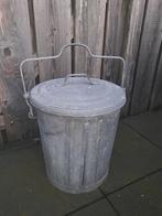 Afvalemmer met deksel, Huis en Inrichting, Woonaccessoires | Prullenbakken, Ophalen, Gebruikt, Metaal, Minder dan 50 cm