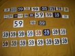 oud emaille huisnummer 59 ook 60 61 62 63 64 65 66 67 68 69, Ophalen of Verzenden