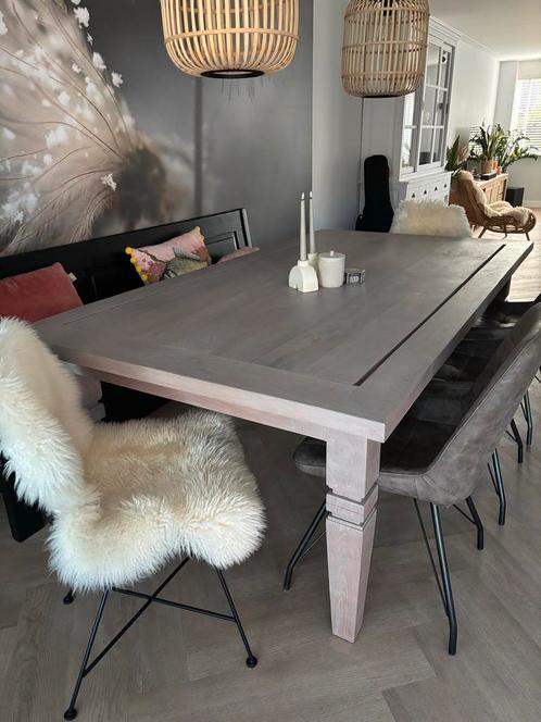 Teakhouten Eettafel 220x120, Huis en Inrichting, Tafels | Eettafels, Gebruikt, 100 tot 150 cm, 200 cm of meer, Vijf personen of meer