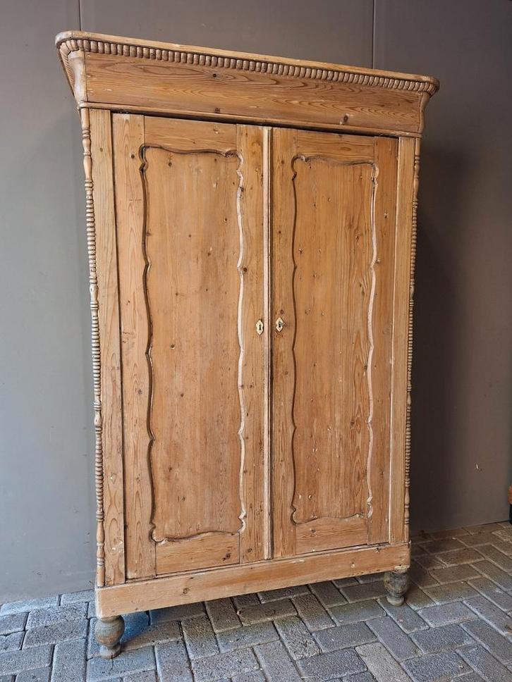 Oud grenen biedermeier linnenkast meidenkast, Antiek en Kunst, Antiek | Meubels | Kasten, Ophalen of Verzenden