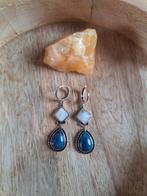Prachtige zilveren maansteen met lapis Lazuli oorbellen te k, Ophalen of Verzenden, Nieuw, Zilver