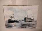Grote partij diverse schilderij lijstjes scheepvaart enzv, Ophalen