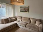 Hoekbank Goossens Beige Suede, Huis en Inrichting, Banken | Bankstellen, Ophalen of Verzenden, Zo goed als nieuw, Vierpersoons of meer