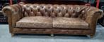 Vintage Chesterfield bank XL 2.40 + BEZORGING GRATIS, Gebruikt, Chesterfield, Driepersoons, Ophalen of Verzenden