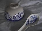 6 vintage porselein rijstlepel kersenbloesem 14,5cm Japan ps, Antiek en Kunst, Ophalen of Verzenden
