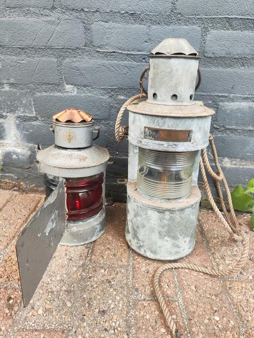 2x Antieke Scheepslampen, Antiek en Kunst, Antiek | Lampen, Ophalen of Verzenden