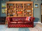 Chesterfield bank oxblood rood GRATIS BEZORGD, Huis en Inrichting, Banken | Voetenbanken en Poefen, Gebruikt, Ophalen of Verzenden