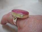 Zilveren vintage ring met Rhodochrosiet maat 17  nr.745, Verzenden, Zo goed als nieuw, 17 tot 18, Dame