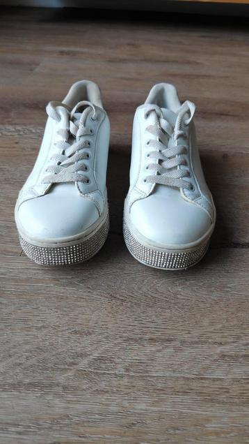Witte glitterschoenen, sneakers, sportschoenen maat 35