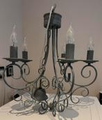 Grijze kroonluchter met 5 lampen - brocante, Huis en Inrichting, Ophalen, Zo goed als nieuw, Metaal, Brocante