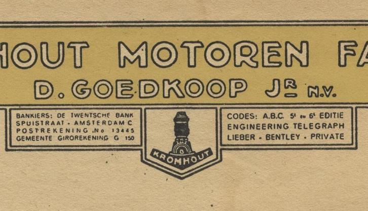 FACT. KROMHOUT MOTOREN FABRIEK 1944 ZELDZAAM, Verzamelen, Merken en Reclamevoorwerpen, Gebruikt, Overige typen, Ophalen of Verzenden
