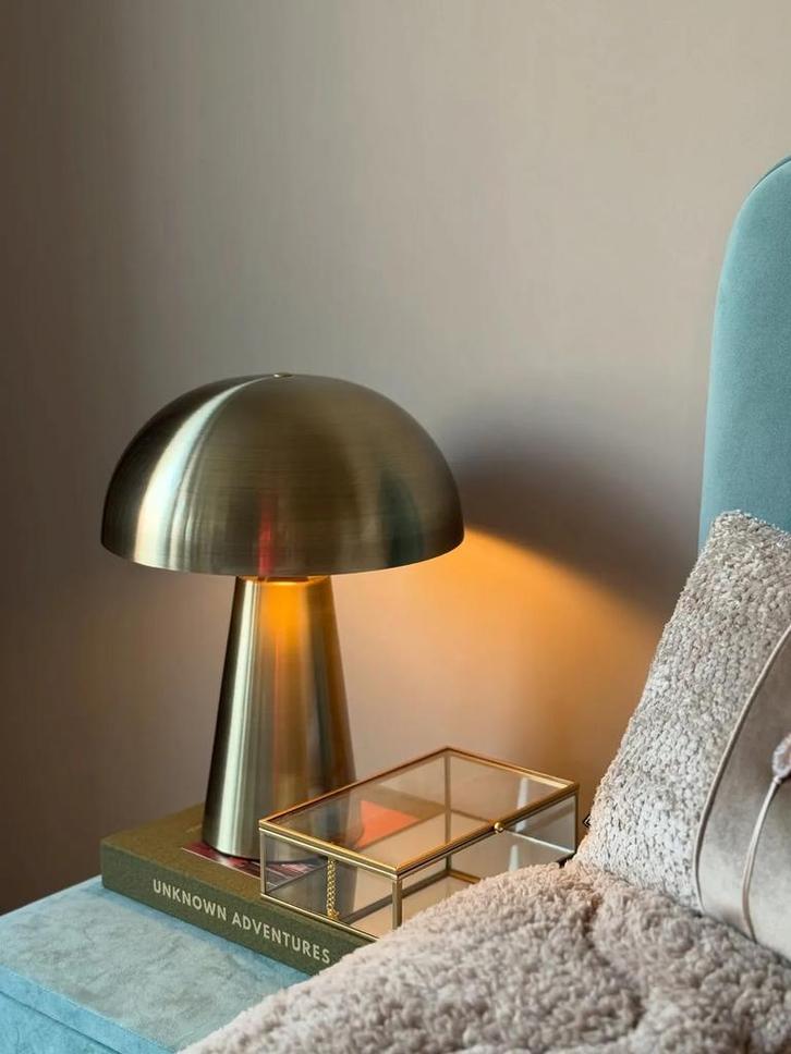 2x Tafellamp Dana Goud kwantum - Stijlvolle Verlichting, Huis en Inrichting, Lampen | Tafellampen, Nieuw, Minder dan 50 cm, Metaal