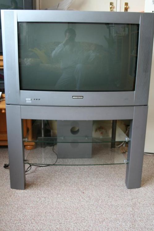 Grijze ARSTONA tv diagonaal met bijpassend tv-meubel, Audio, Tv en Foto, Vintage Televisies, Gebruikt, 100 cm of meer, Aristona