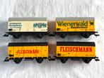 4x Fleischmann DB goederenwagons, Gebruikt, Gelijkstroom, Fleischmann, Wagon