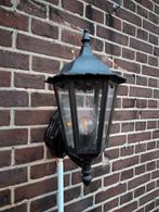 Klassieke Zwarte Buiten Wandlamp Metaal Glas ~45cm hoogte, Huis en Inrichting, Lampen | Wandlampen, Ophalen, Gebruikt, Glas, Klassiek