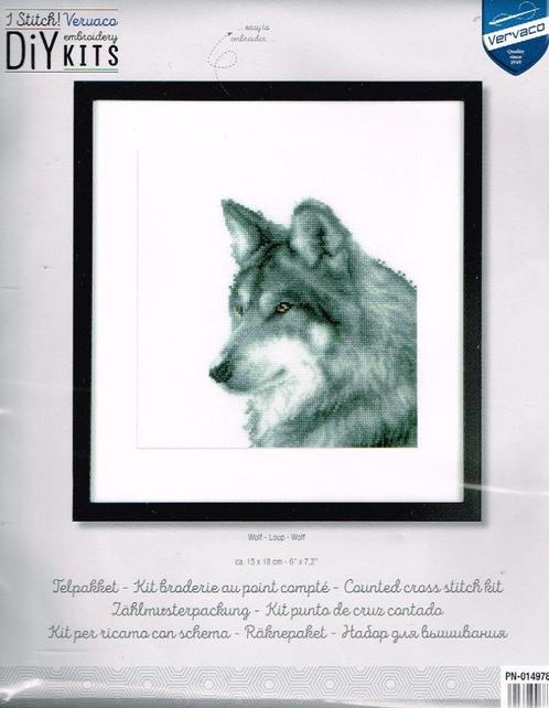 Cado vervaco borduurpakket wolf  oude prijs, Hobby en Vrije tijd, Borduren en Borduurmachines, Nieuw, Borduurpakket, Handborduren