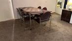 Fraaie eettafel met 5 stoelen, Huis en Inrichting, Tafels | Eettafels, Ophalen, Gebruikt, Rechthoekig, 50 tot 100 cm